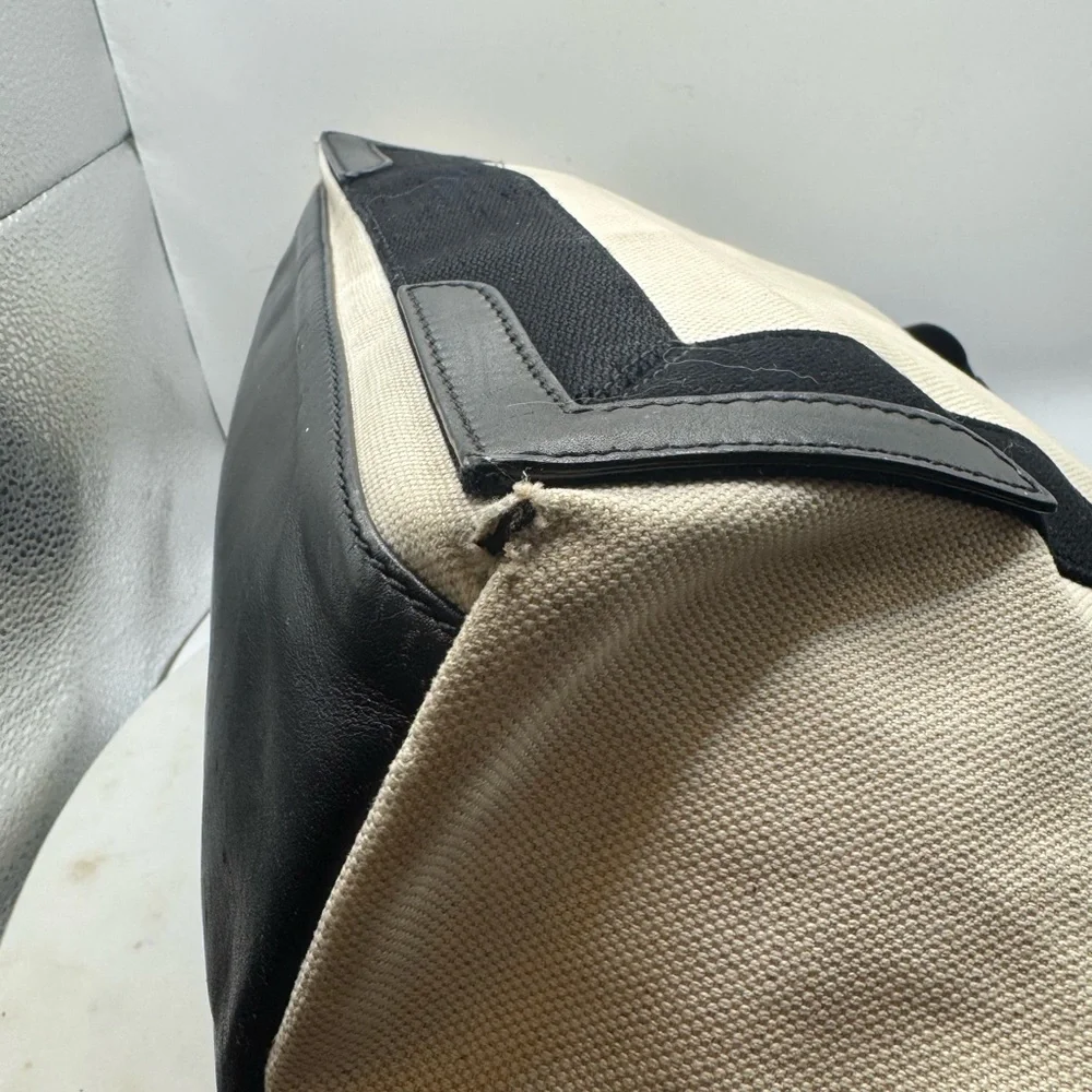Balenciaga Paris Black and Cream Small Tote Authentic